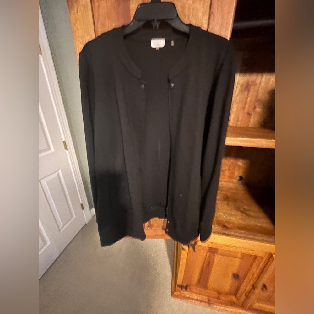Women's Ecru Black Casual Jacket - Size L